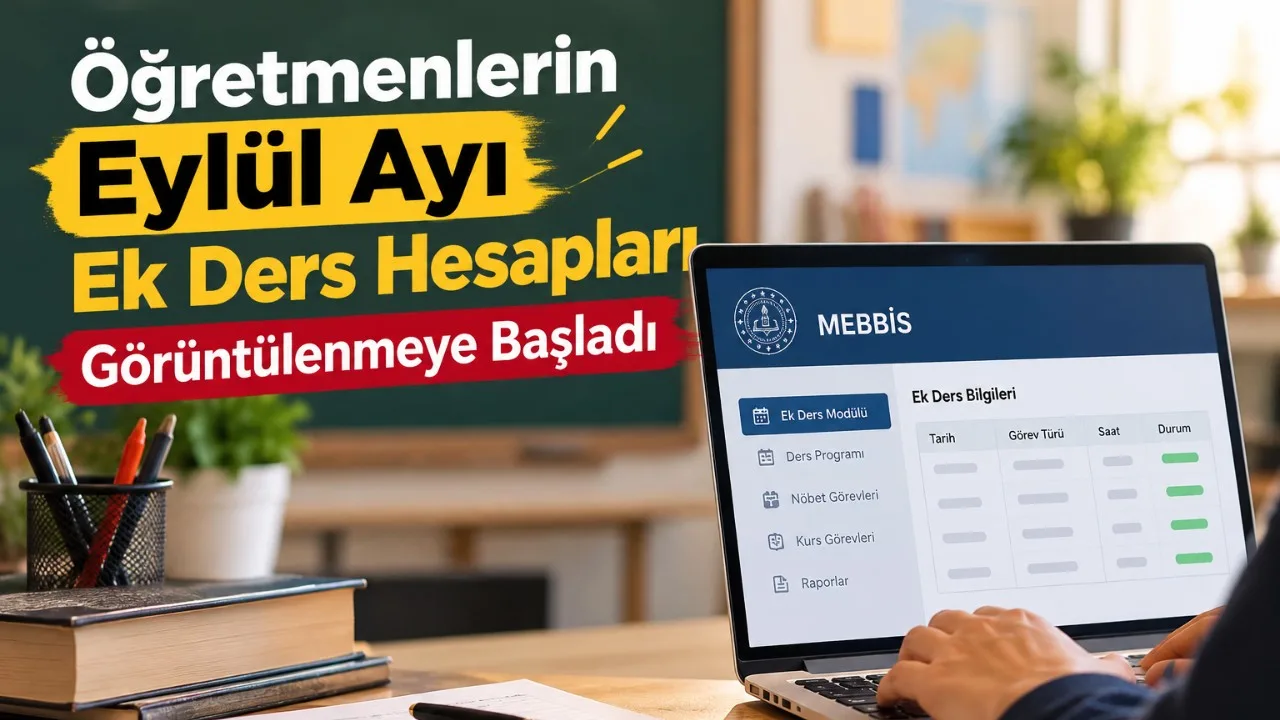 Eylül ek ders hesapları görüntülenmeye başladı