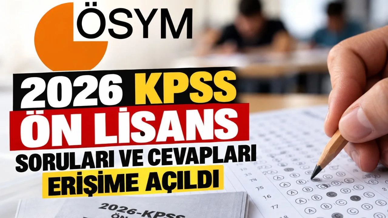 2026 KPSS Ön Lisans Soruları ve Cevap Anahtarı.
