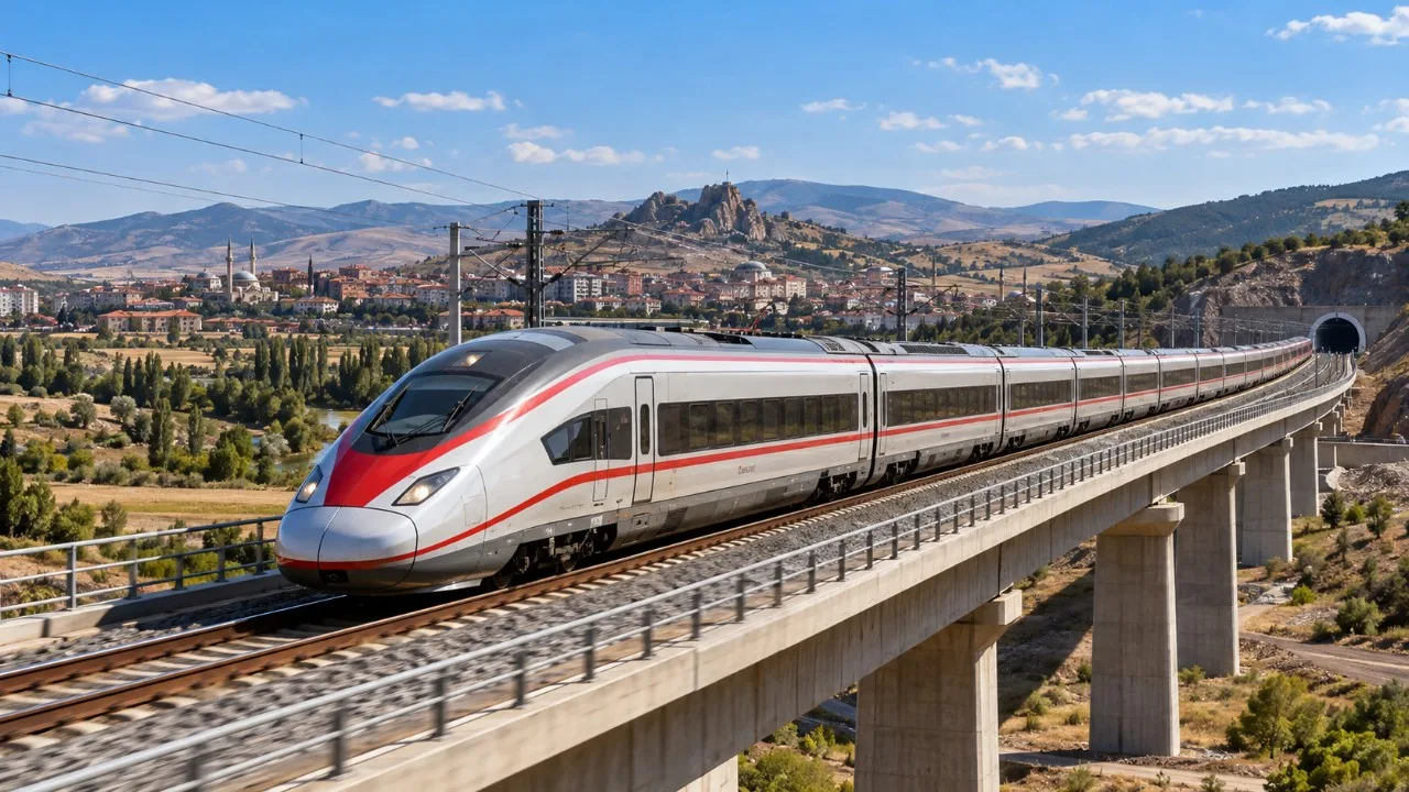 Ankara-Çorum hızlı tren süresi 1 saat 20 dakikaya.