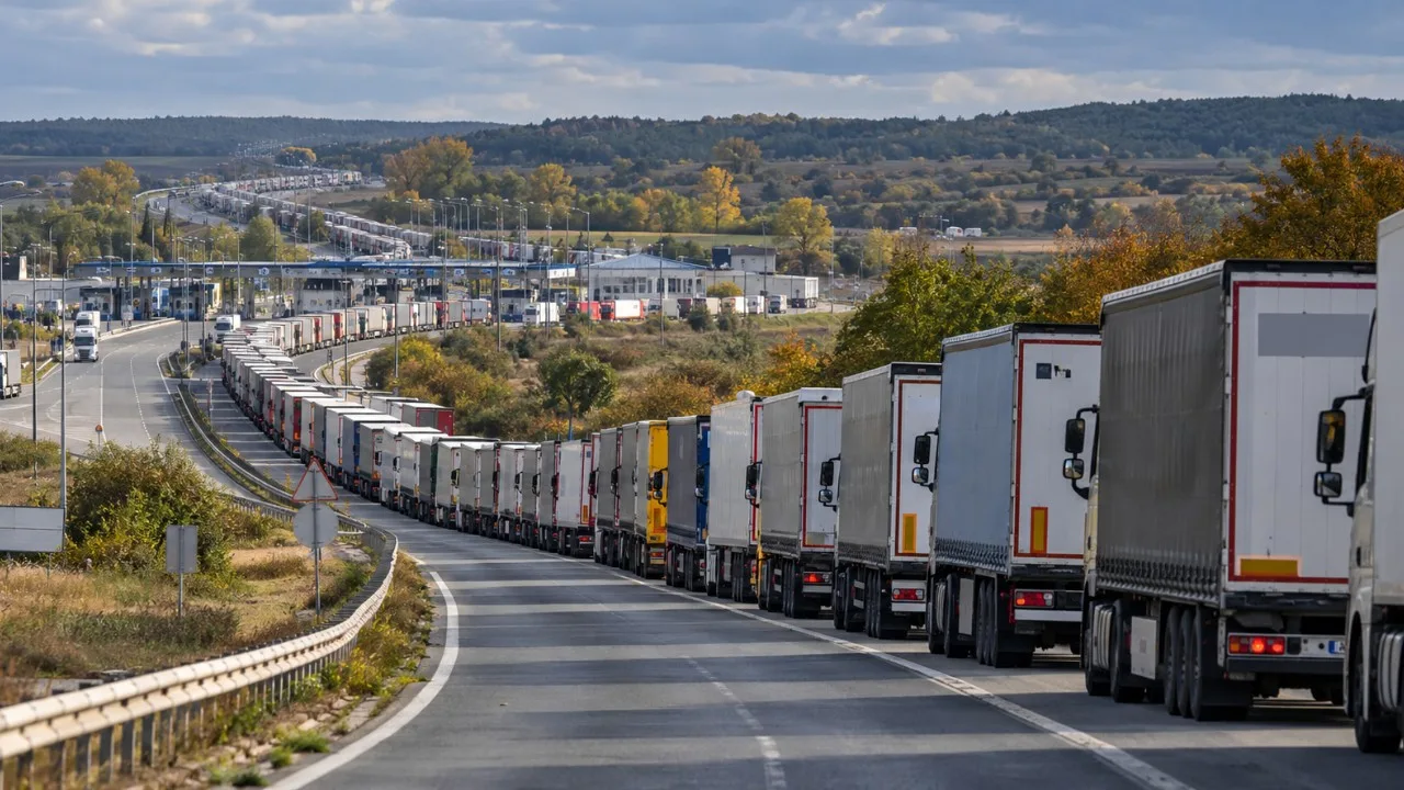 Hamzabeyli'de tır kuyruğu 27 kilometreye ulaştı
