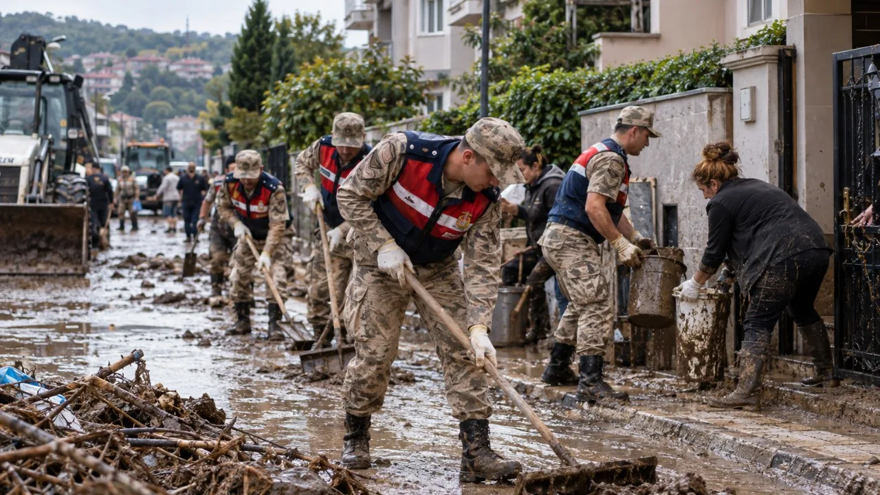 Sarıyer'de sel izleri siliniyor: 19 hanede temizlik