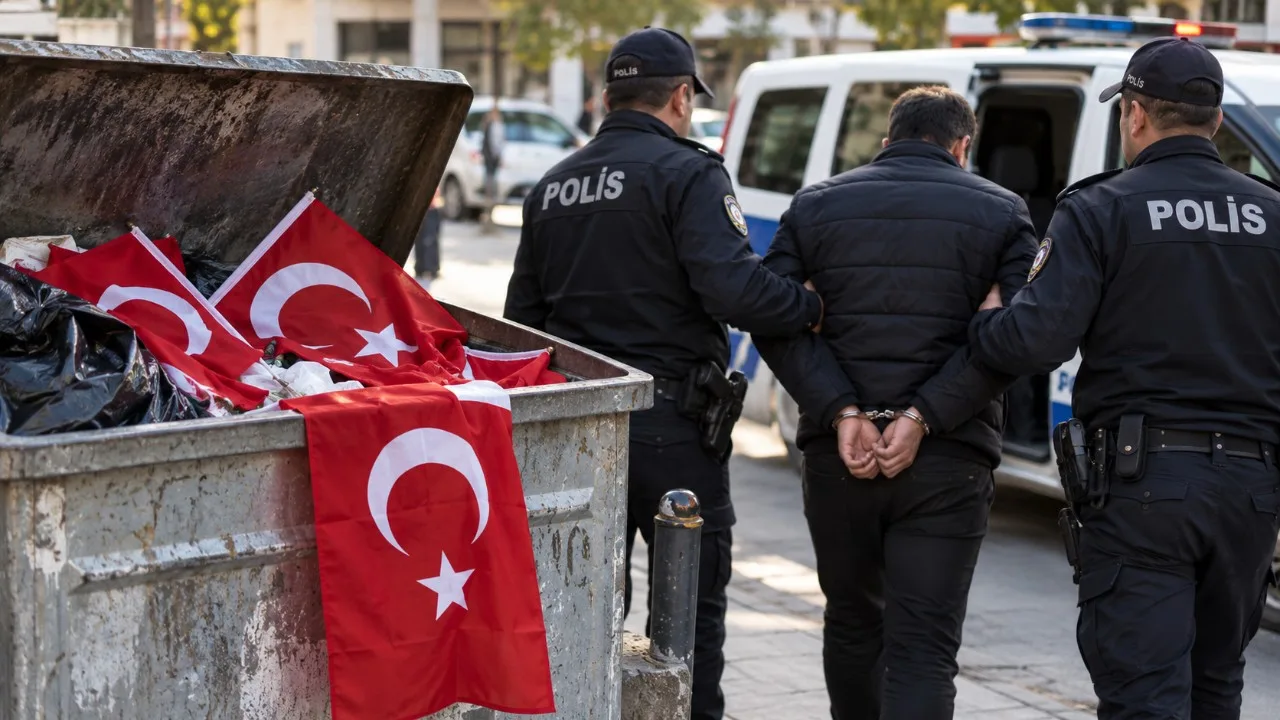 Tekirdağ'da Türk bayrağı skandalında şüpheli tutuklandı