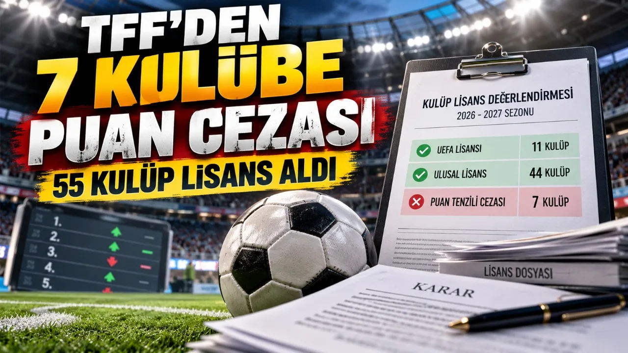 TFF'den 7 kulübe puan cezası: 55 kulüp lisans aldı