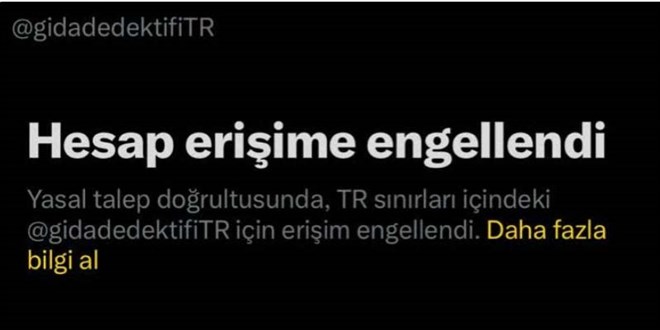 Besin dedektifi toplumsal medya hesabına erişim mahzuru